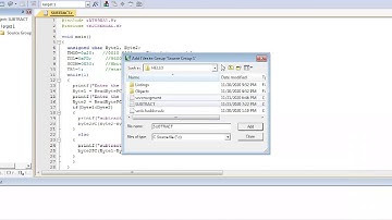 Experiment 1: program to subtract two 8 bit  numbers