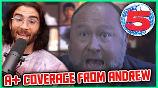 Alex Jones Interview | Hasanabi Reacts to Channel 5 with Andrew Callaghan