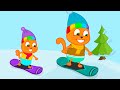 Cats Family en Français - Snowboarders Animé 2024 en Français