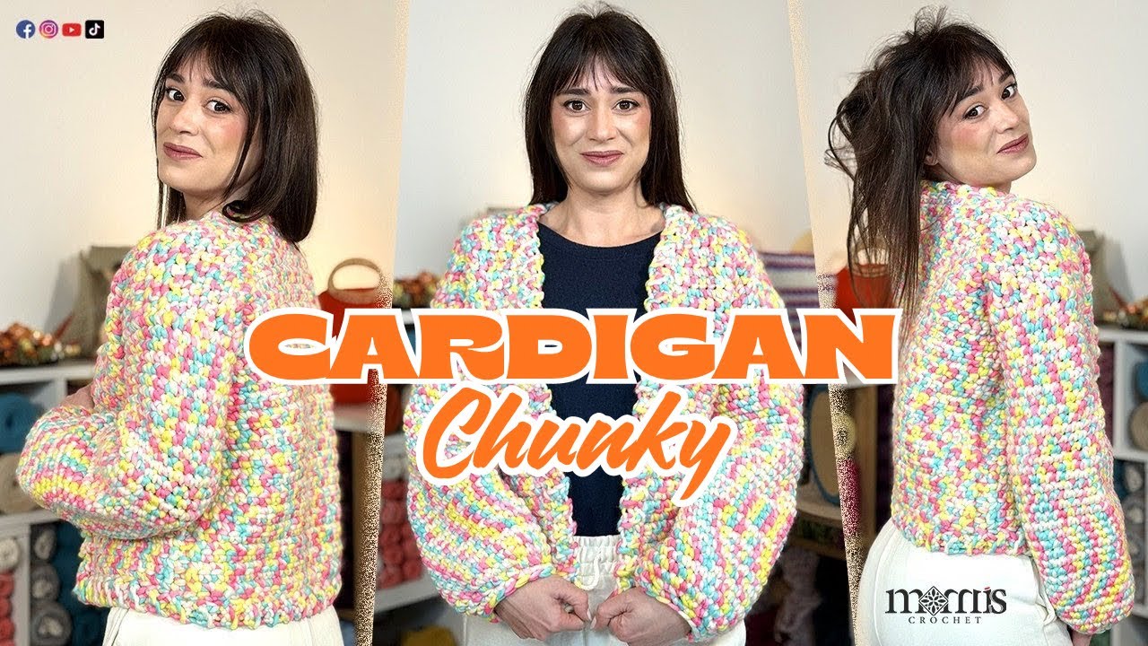 CARDIGAN CHUNKY all’UNCINETTO che mi chiedete dal 2023 🧶 Facile, Veloce e Super Caldo