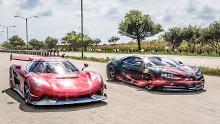 Forza Horizon 5 Drag race: Koenigsegg Jesko vs Bugatti Chiron SS (Replica)