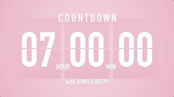 7 Hour Countdown Timer 🌸 Flip Clock with Simple Beeps 🔔