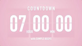 7 Hours Countdown Flip Clock Timer / Simple Beeps 🌸🔔 screenshot 4