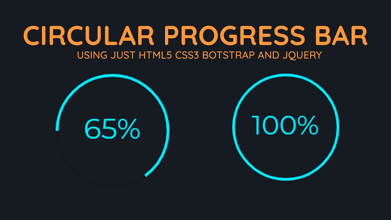 Circular Progress Bar Using Only HTML5 CSS3 Bootstrap And JQuery