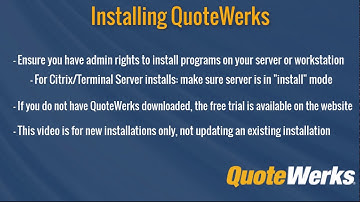 Installing QuoteWerks