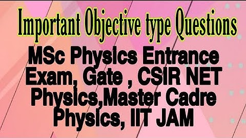 MCQs on Quantum mechanics l GATE l CSIR NET Physics l BSc  l MSc Entrance Exam l IIT JAM Physics