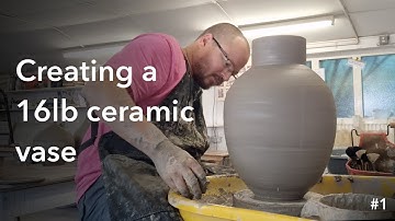 #1 Throwing a 16lb ceramic vase in two sections on a pottery wheel