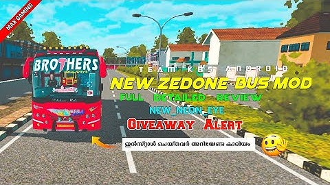 New Zedone Bus Mod By Team Kbs | Full Detailed Review | New_ Neon_Eye | ഇനി ഇവൻ ഭരികും | Bussid 🤩