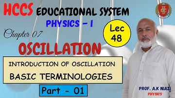 Basic Terminology | Motion of a body attach with Spring | Ch.7 (Part-1) | Prof. A.K NIAZI | LEC#48
