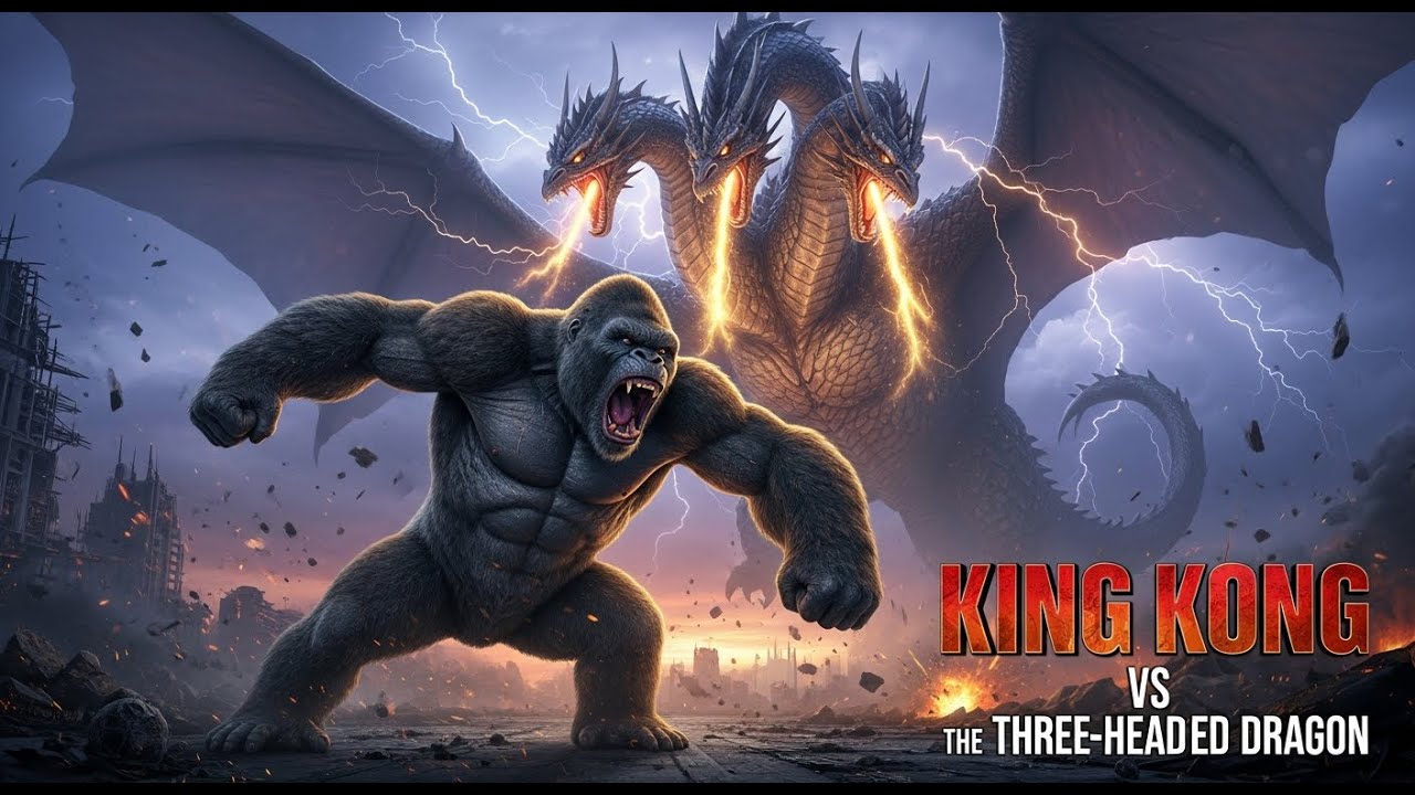 King Kong vs. the three-headed dragon