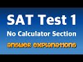 SAT Math Practice Test 1 - No Calculator Section Answers