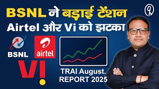 BSNL ने बढ़ाई टेंशन! Airtel और Vi को झटका | TRAI Report 2025 Explained in Hindi