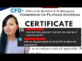 Makakakuha ba ng CFO certificate kahit walang visa?