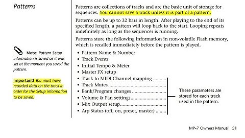 Emu Command Station exploring how to save a PATTERN with specific PRESETs