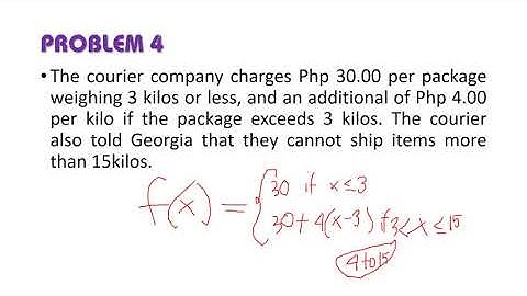 Creating Function  Models for Word Problems Involving Functions including Piecewise Function