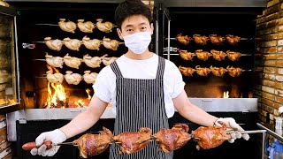 오픈 대박! 줄서서 먹는 유명한 장작구이 통닭, 참나무 장작구이 통닭 계류관, Famous Oak Firewood Roasting Chicken, Korean street food