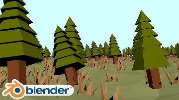 Blender tutorial: Low Poly Forest Assets with Grass and Trees + Partical System
