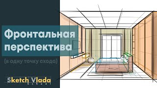 Перспектива в одну точку схода | Фронтальная перспектива от Sketch Vlada