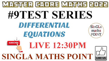 #9TEST SERIES || MASTER CADRE MATHS 2022 || DIFFERENTIAL EQUATION ||MATHS WITH ROHIT SINGLA ||