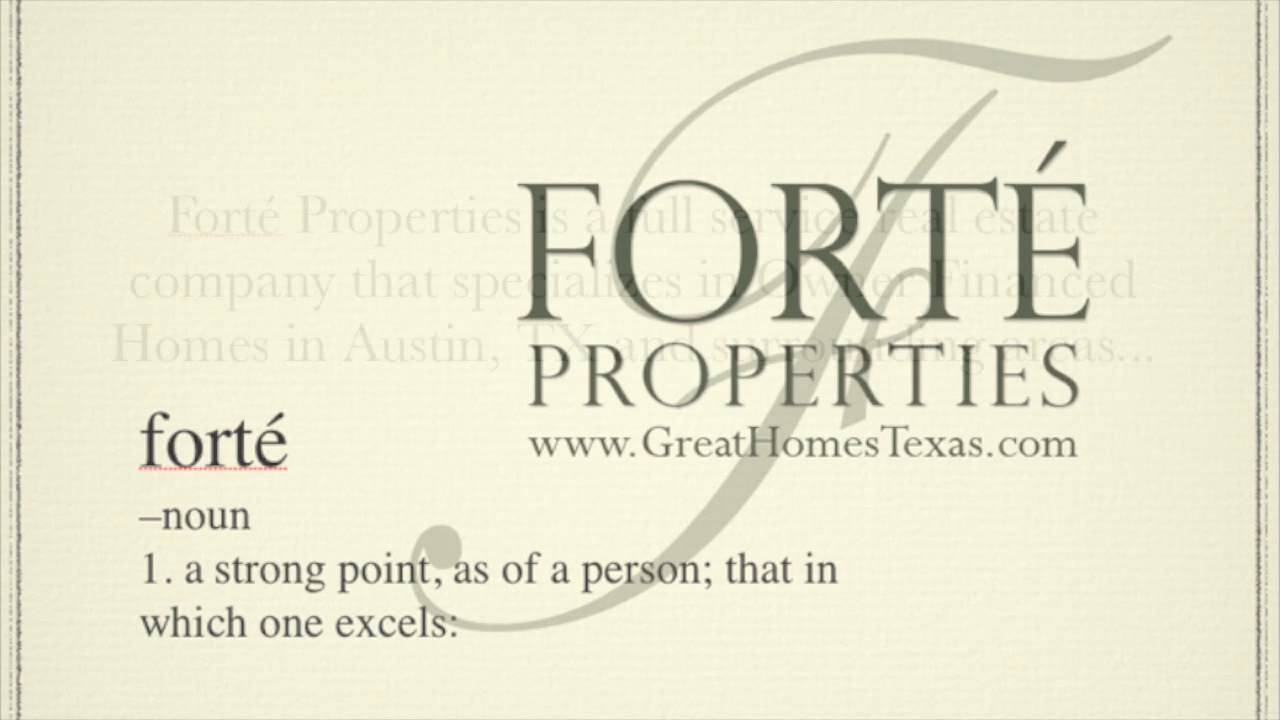 Forté Properties Austin Owner Financed Home Specialists YouTube