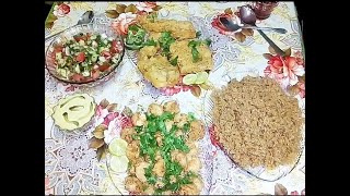 طريقة عمل سمك فيليه بياض كرسبى وطريقة عمل الجمبرى وطريقة عمل الرز الصيادية وكمان صوص روعة للاسماك