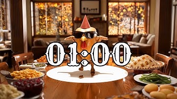 1 Minute Thanksgiving Timer Countdown with Music and Alarm 🦃🍁