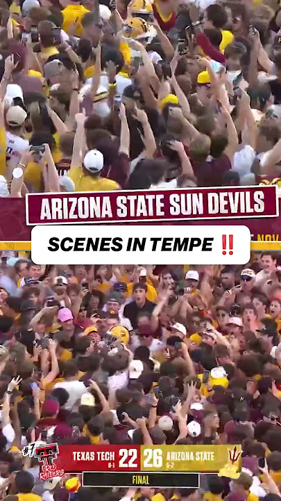 ASU Fans STORM the field after upsetting Texas Tech 🚨 #cfb #football #asu