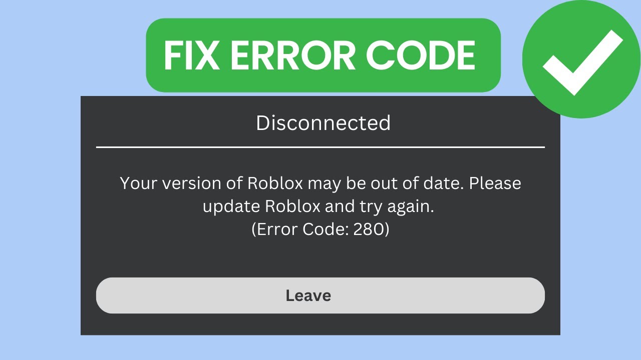 とも画面です。 How to Fix Roblox Error Code 280 | Please Update Roblox