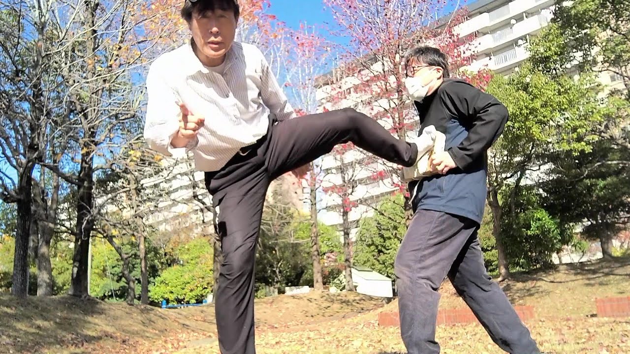 Triangle Kick Exercise 空手・拳法の稽古 213 三角横蹴り Karate & Kungfu step by step training 213 Triangle ...