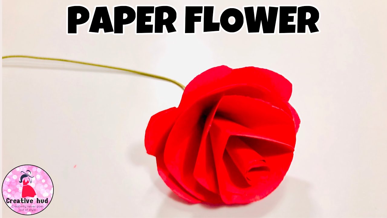 HOW TO MAKE PAPER FLOWER AT HOME PAPER ROSE MAKING EASY PAPER