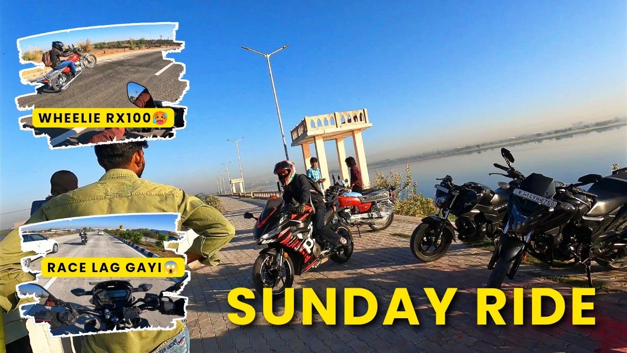 Sunday Ride Par Race Lag Gayi 😱 Bike Crash Ho Gayi 😲 Kese Bike Chala Raha Hai 🤯 Rx100 Se Wheelie 🥵
