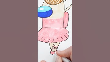 How to draw Among Us Ballerina Cappuccino vs Tung Tung Tung Sahur #shorts