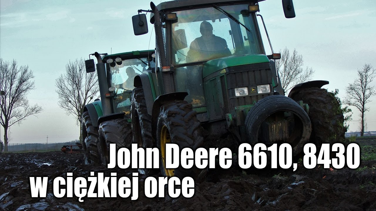 maxresdefault John Deere 6610 i 8430 w ciężkiej grudniowej orce   VIDEO