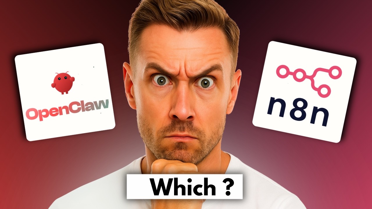 OpenClaw vs n8n comparison showing AI automation versus manual workflow building