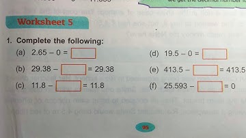 Class 5 unit 6 worksheet 5 dav public school ।। DAV Class 5 unit 6 worksheet 5 dav ।। decimal number