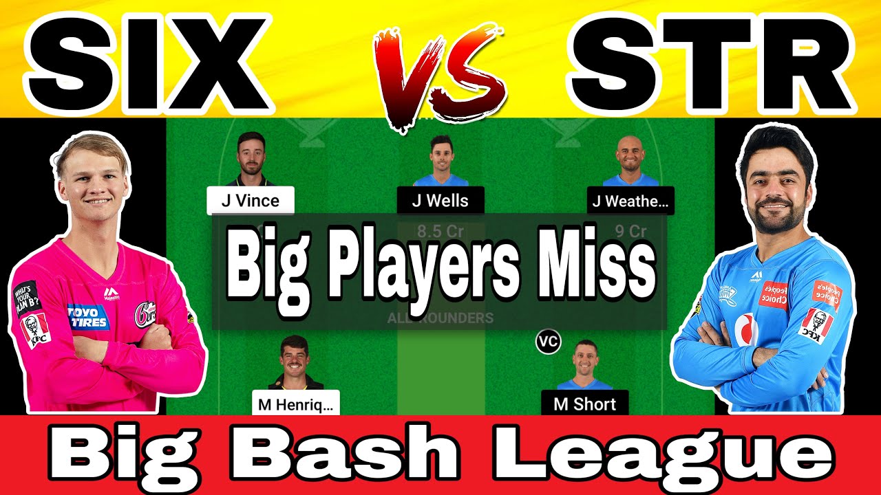 Six Vs Str Dream11 Team Prediction Sydney Sixers Vs Adelaide Strikers Big Bash League 21 l Youtube Six Vs Str Dream11 Team Prediction Sydney Sixers Vs Adelaide Strikers Big Bash League 21 l Youtube
