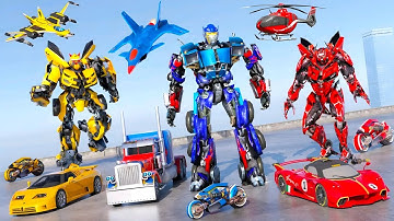 Action game with robot shooting games - Transformation Jet Robot Car Game 2024 - Android Gameplay