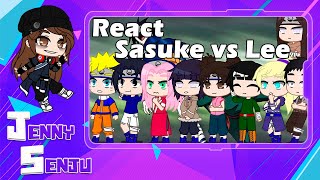 Genins de Konoha reagindo a luta do Sasuke vs Rock Lee