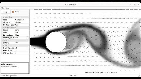Real-time Computational Fluid Dynamics - CFD (C/C++, wxWidget)
