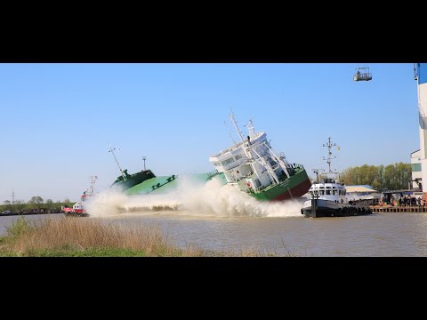 Ferus-Smit-Werft: Stapellauf im Leeraner Industriehafen