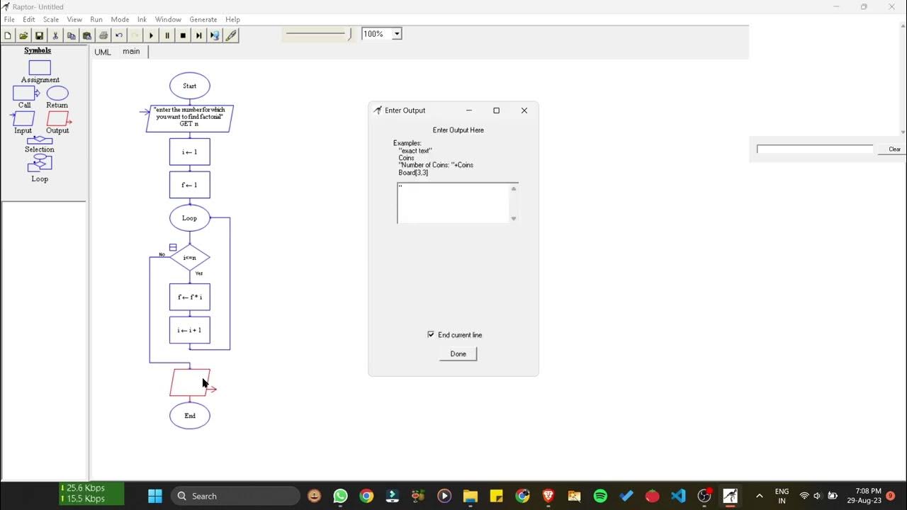 Raptor flowchart-Computational thinking-factorial of a given number ...