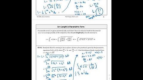 Unit 9: Lesson 2: Parametric Equations and Arc Length