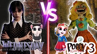 Puppy #playtime3 🧹♦️ miss delight ♥️ Vs Wednesday Addams 🖤✖️#mytalkingangela2 Jenna Ortega 🖤 👿
