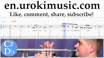 Trumpet lessons Katy Perry feat Skip Marley - Chained To The Rhythm Sheet Music Tutorial Part#2 um