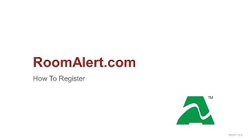 RoomAlert.com: How To Register