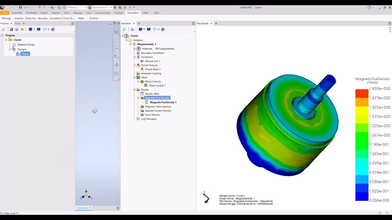 Demo Example - Clutch Analysis Using EMWORKS EMAG [Magnetostatic] - YouTube