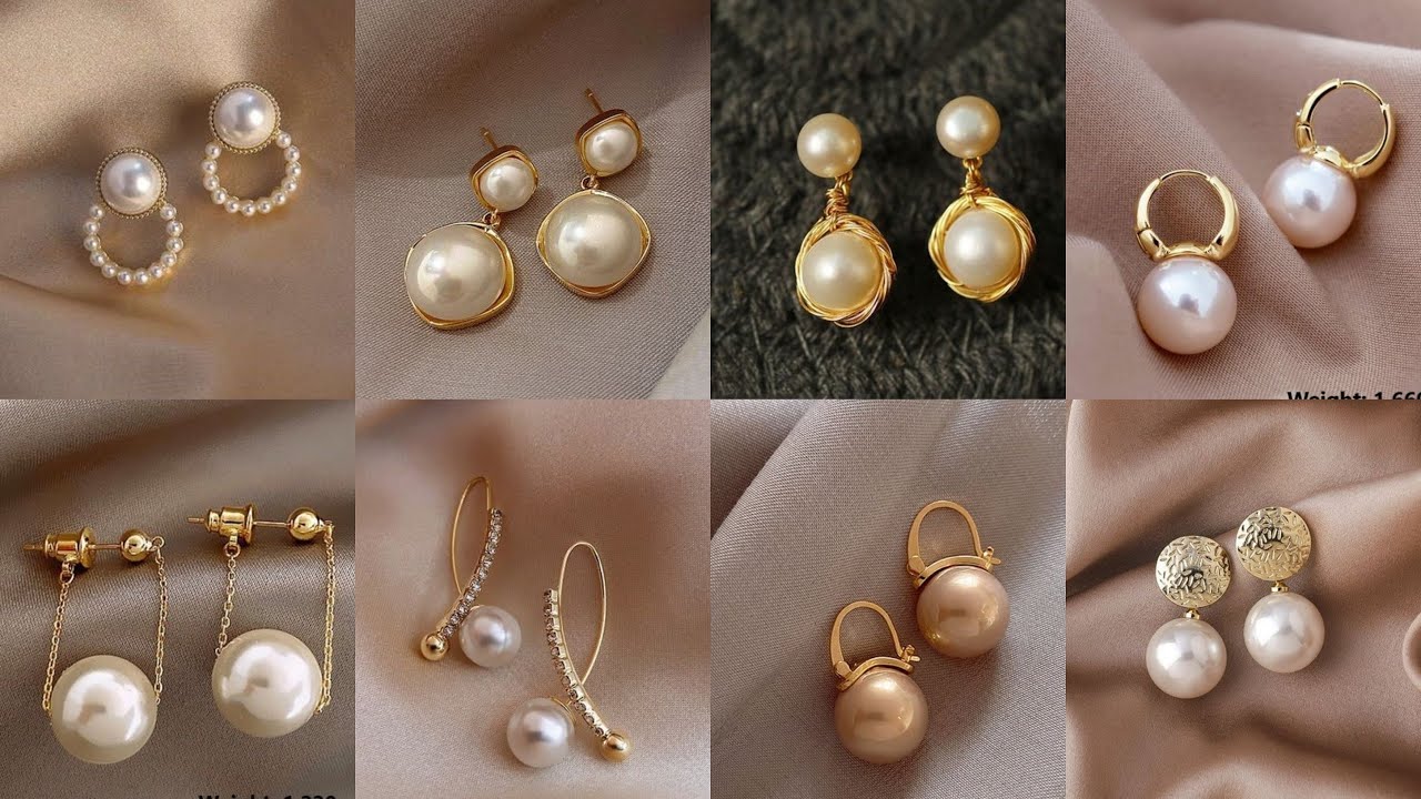 Buy Elegant Simple Flower Design White Pearl Stud Earrings for Girls