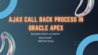 Ajax Call Back Process in Oracle Apex||Using apex.server.process for AJAX in Oracle APEX