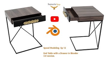 Speed Modeling  Ep 12 - End Table with a Drawer in Blender 3.0 version.