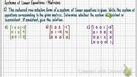 8.2 Systems of Linear Equations- Matrices (Part 2)